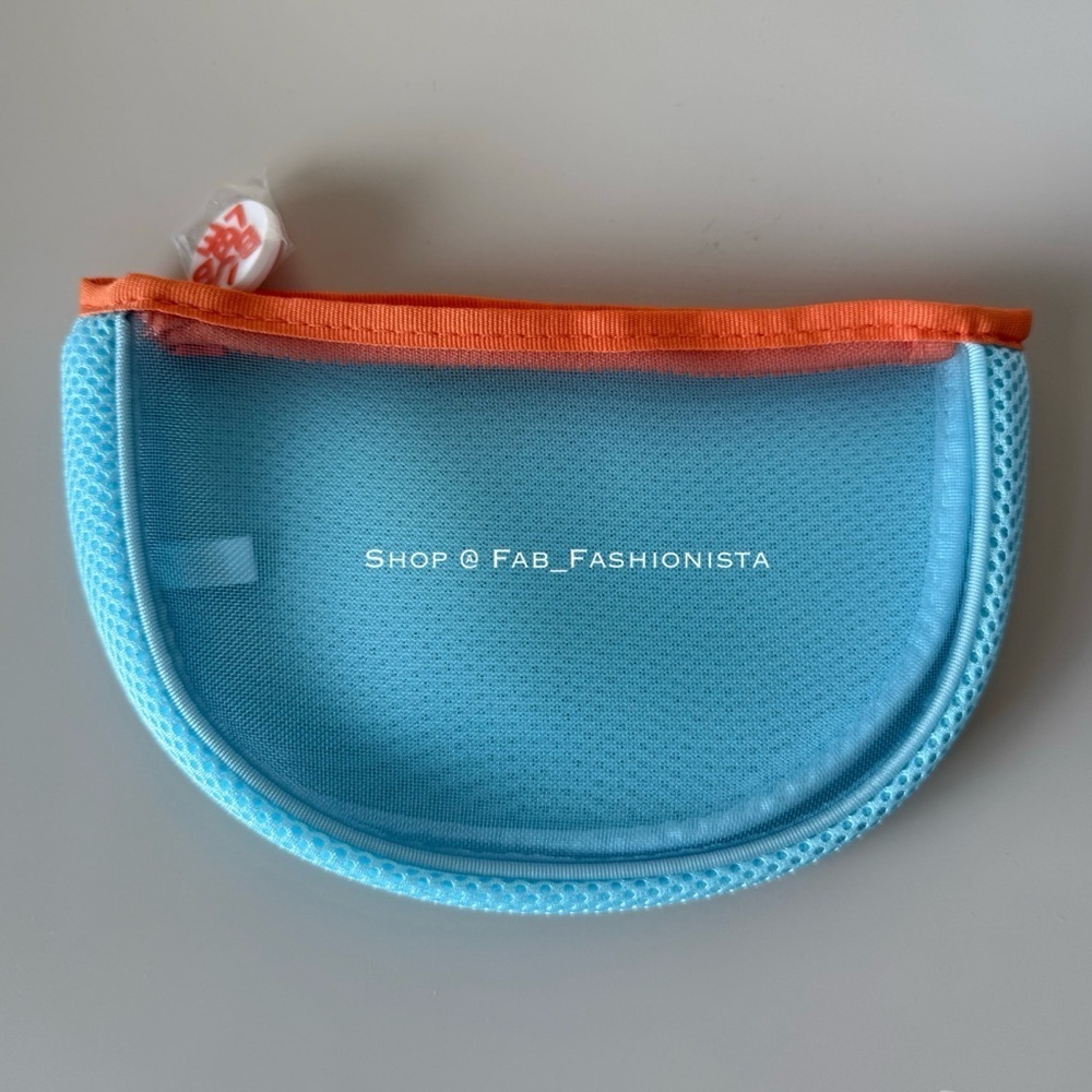 Mesh Makeup Cosmetic Bag Blue Orange